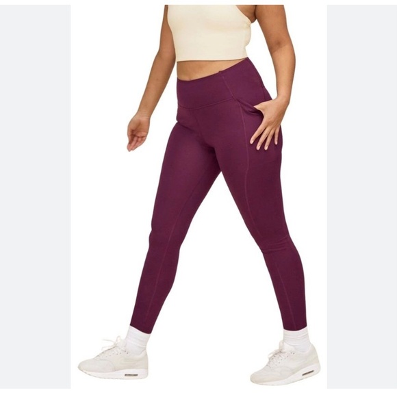 Girlfriend Collective Compressive High-Rise Plum Pocket Leggings Size S - Picture 2 of 14